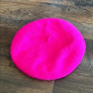 Vintage Hot Pink Wool Beret